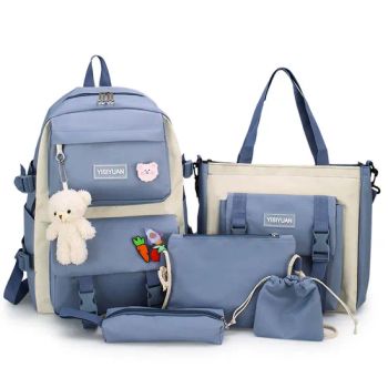 Custom Student Backpack Set Female Large Capacity 5 Piece Set Student Backpack Girl Casual Backpack School Bag and Lunch Bag Set - CEIT GROUP - China