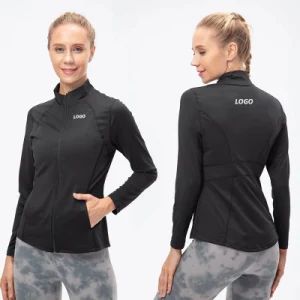 New Design High Quality Womens Sporty Jackets for Gym Workout Running Hiking, Custom Logo Long Sleeve Yoga Wear Full Zipper Coat Athletic Apparel - DONGGUAN TIANCHEN GARMENT TECHNOLOGY CO., LTD. - China