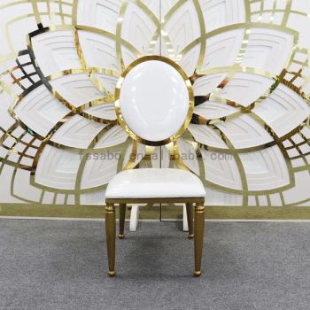 Modern Luxury High-Back Dining Chairs Home Hotel Restaurant Strong Stainless Steel Rose Metal Gold Tiffany Wedding Chair - Foshan Sabo Furniture Co., Ltd. - China