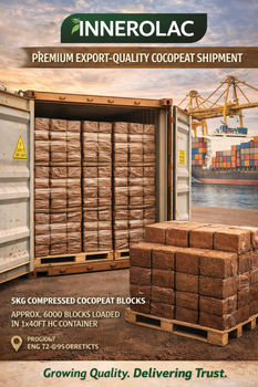 COCO PEAT Aeration Superior Water Retention Excellent Processing Washed & Low EC PH Suitability Ideal For Most Crops Shelf Life Long Shelf Life & Easy To - innerolac enterprises pvt ltd - India