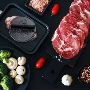7" Round Cast Iron Hamburger Smasher Tool for Griddle Grill Smashburger Bacon Ground Beef Meat Steak Sausage Sandwich Cooking - Hebei Cookwin Kitchen Products Co., Ltd. - China