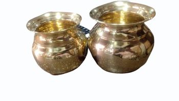 Brass Chombu No. of Piece 8 Material Brass Shape Conical, Round Color Warm Golden Hue Finish Intricate Engravings Application Context Hindu - Karishma Handicraft - India
