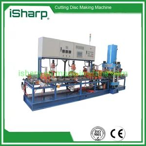 Cutting Disc Making Machine for 4-5inch Double Nets Disc Origin Henan, China Model NO. PRS-P32T125A45 Specification 3110*1100*2230mm - iSharp Abrasives Tools Science Institute - China