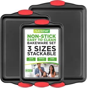 3-Piece Nonstick Kitchen Oven Baking Pans - Premium & Stylish Non-Stick Steel - Market Union Co. Ltd. - China