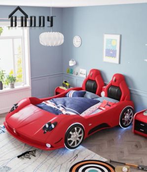 Modern Race Car Bed Children Beds Luxury Kid Leather Car Bed - FOSHAN BUDDYHOME HOUSEWARE CO., LTD. - China