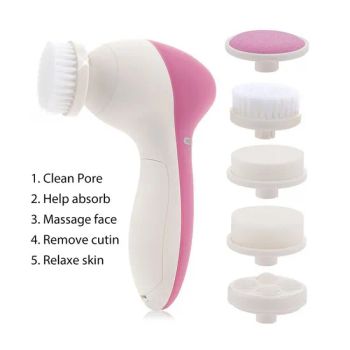 Facial Beauty Massager 5 in 1 Face Wash Massage Brushes Set Electric Skin Care Cleaning Brush - ESHA CO., LIMITED. - China