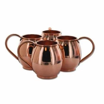 Solid Copper Mugs Purity 100% Color Copper Brand Thompson Material Copper Finishing Polished Packaging Type Box Custom Design Option - Thompson Press Services - India