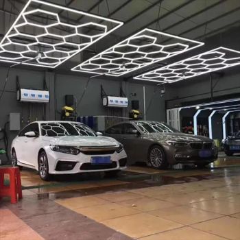 Hexagon Detailing Workshop LED Work Lights Car Wash Shop Honeycomb Lamp Garage Ceiling Hexagonal LED Light - Shanghai Lanyou Lighting Co., Ltd. - China