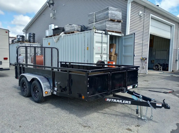 2024 PJ Trailers 7×14 7K Powder Coated Open Utility w/Rear Ramp Gate, Solid Metal Side Walls - senesie mfg llc - United States