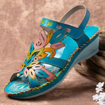 Handmade Leather Bohemian Casual Shoes Wedge Sandals Origin China Style Casual OutSole Rubber Heel Height Low HS Code - Guangzhou Lamodie Footwear Ltd - China