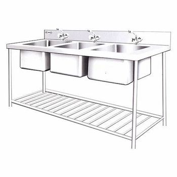 Washing Equipments Rack Shelf Count 3/4/5 Wall Shelf Type Available Pot Rack Shelf Count 3/4/5 Sink Bowl Configuration - Gold Star Equipments - India