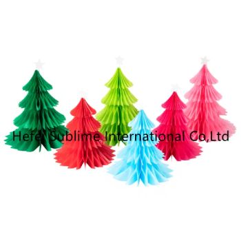 Paper Honeycomb Christmas Tree Decorations with Glitter Star - New Design - Hefei Sublime International Co., Ltd - China