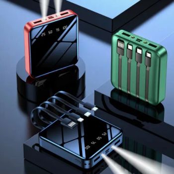 10000mAh Wireless Charging Power Bank with Built-in USB Cables + LCD Screen - Leedor Industrial Co., Ltd. - China