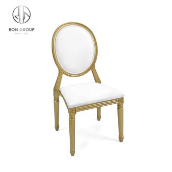 European French Style Stackable PU Leather Gold Banquet Wedding Chairs - Foshan Ron Hospitality Supplies Co., Ltd. - China
