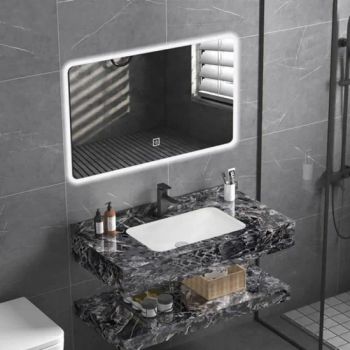 Sanitary Wares Wall Mounted Marble Mirror Vanity Cabinet with Sink - Guangdong Huaxia Ceramic Technology Co., Ltd. - China