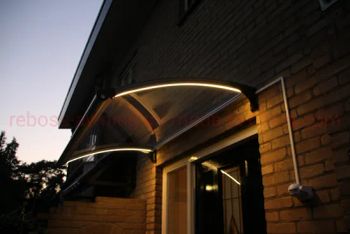 Aluminum Polycarbonate Awning Canopy for Window with LED Strips/ Jula Sweden Supplier - Yangzhou Reking Industrial & Trading Co., Ltd. - China