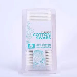Manufacturer White Color Double Round Head Cotton Swabs Plastic Stick Cotton Bud - AIJIE COTTON SWAB LTD. - China
