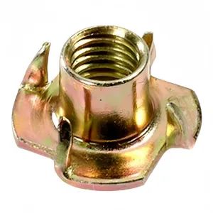 Yellow Zinc Plated M3~M24 Four Claw Tee Nut DIN1624 4.8 Round 1Y OEM ODMD - Fast Hardware Electronic Co., Limited - China