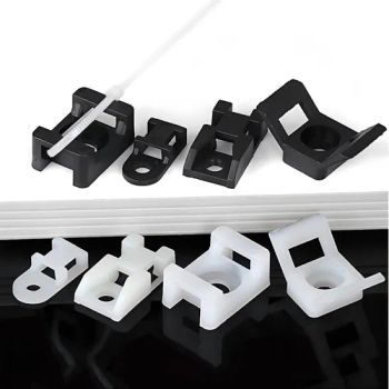 White Black Nylon Plastic Adjustable Wire Mount Adjustable Cable Fixing Tie Holders - Wenzhou High Fun Electronic Co. Ltd - China