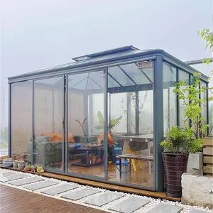 Modern Outdoor Garden Room with Aluminum Frame and Tempered Glass Roof Sunroom - Zhejiang Deyans Window Co., Ltd. - China