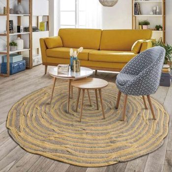 Foldable Portable Indian Braided Rugs Wool and Jute Material Healthy and Eco-Friendly - Blossom Carpet Co., Ltd. - China