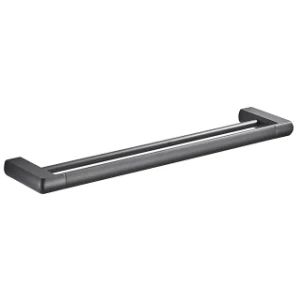 Gun Black PVD Brass Bathroom Accessories Towel Racks Double Towel Shelf - TAIZHOU YINADA SANITARY WARE CO., LTD. - China
