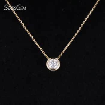 Hot Selling Starsgem Diamond Jewelry 14K Gold Lab Grown Diamond Necklace - Guangxi Wuzhou Starsgem Co., Limited - China
