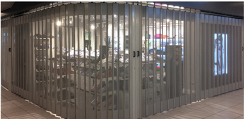 Sliding Folding Shutters Doors Color Grey Width Limit Unlimited Track Position Top-hung Encumbrance Level Reduced Lower Track Presence - Entratech - India