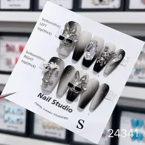 Fashion Trend Press on Nail Long False Nail Wear Nail Sticker Wholesale Beauty Artificial Fingernails Art Fashion False Nails Art - East Rayn Trading Company - China