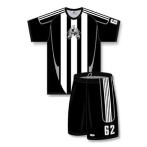 Black and White Stripe Custom Logo Print Soccer Wear Gender Men's Type Uniform Size Customized Model NO. soccer Sample - Foshan Dopoo Sportswear Co., Ltd. - China