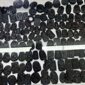 Carved Natural Black Obsidian Pendant - Guangzhou Lizhizhu Jewelry Co. Ltd - China