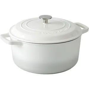 Enameled Cast Iron Dutch Oven Pot with Lid, 7.5-Quart, Round Dutch Ovens, Dual Handle, for Bread Baking, Bread Oven, Oven Safe up to 500° F, White - Hebei Machinery & Equipment Import & Export Co., Ltd. - China