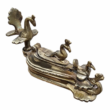 Vintage Brass Kum Kum Powder Tika Box Original Old Hand Crafted Engraved - D.K. Arts & Handicrafts - India