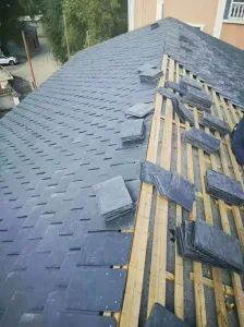 Cheap Chinese Natural Stone Black Roofing Slate Tiles Color Black Size 50*25cm Standard ASTM Thickness 0.6-2cm HS Code - XIAMEN SRS TRADING CO., LTD. - China