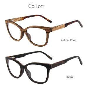 Laminated Spring Foot Silk Glasses Frame Luxuries Eyeglasses Ebony Wooden Handcraft Optical Frame with Lenses Flat Lens - Wenzhou Sunray Technology Co., Ltd. - China