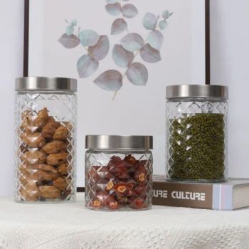 Hot Selling Airtight Clear Grain Kitchen Storage Containers Glass Storgae Jars Food Storage Containers with Stainless Steel Lid - Zibo Chuangxinzhe International Trade Co., Ltd - China