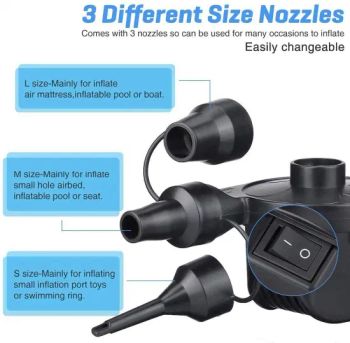 Electric Air Pump, Air Mattress Pump with 3nozzles Inflator/Deflator Pumps Esg16147 - Ningbo Easyget Co., Ltd. - China