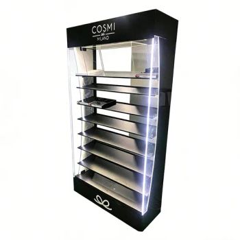 Custom Cosmetic Display Shelf Acrylic Display Stand Cabinets Retail Store Floor Display with LED PVC Pop Display - Ningbo Paiaopai Display Co., Ltd - China