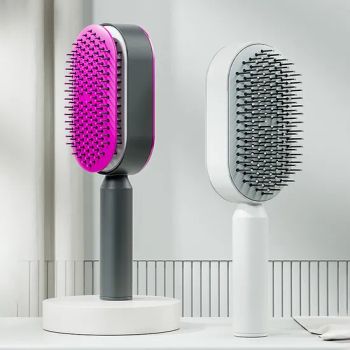 Self Cleaning Scalp Massage Detangling Hair Brush Nylon Air Cushion Anti-Static Plastic Professional Comb - ESHA CO., LIMITED. - China