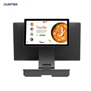 Suntek High End Dual Screen Aluminum Frame Contactless NFC POS Terminal Point of Sale System Supermarket - Suntek Technology Co., Limited - China