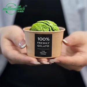 Brand Printable Glossy Paper Ice Cream Bowl for Takeaway - Ningbo Million Pack Co., Ltd. - China