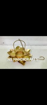 Glossy Golden Latkan Small Metal Diya By NS HANDICRAFTS Color Golden Material Iron Size 5 inches Finish Glossy Design - N. S. Handicrafts - India