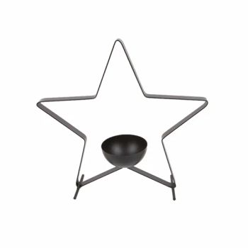 Black Metal Candle Holder with Metal Bowl Size Big Color Black Shape Holder HS Code 940550 Model NO. 1-21425 Trademark - TAIAN TOPPOUND INTERNATIONAL TRADING CO., LTD. - China