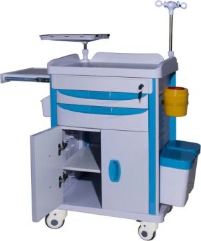 Multifunctional ABS Medical Nurse Anesthesia Trolley Cart with Wheels Hospital Trolley - GUANGZHOU TOPMEDI CO., LTD. - China