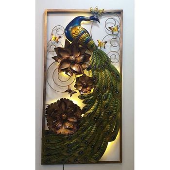 Galvanised Iron Interior Decor Lighting Peacock Handicraft Mounted Wall Mounted Brand Kavya Enterprises Finishing Chrome - Kavya Enterprises - India