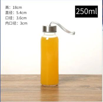 250ml Glass Water Beverage Bottle with Stainless Steel Cap - Xuzhou Crystal Glass Products Co., Ltd. - China