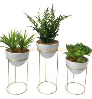 White Ceramic Planter Pots with Artificial Plant - Ningbo H&G Home Decoration Limited - China