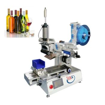Semi-Automatic Vial Desktop Square Plastic Pet Water Bottle Cans Jars Adhesive Sticker Labeling Printing Machine - Liaoning Soaring Eagle Machinery Co., Ltd. - China