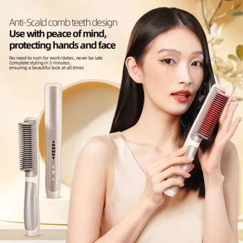 Factory Professional Hair Straightener Comb Electric Heating Straightener Comb Infrared Heated Ionic Brush - Qingdao Chenghaoda Science and Technology Co., Ltd. - China