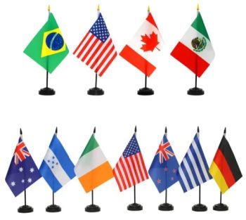 Aozhan Custom All Countries National Desk Stand Table Top Flags - Linyi Aozhan Import and Export Co., Ltd. - China